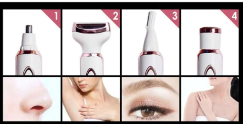 Depiladora eléctrica 4 en 1 para cejas y axilas