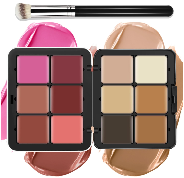 aleta de maquillaje en crema LSxia de 12 colores