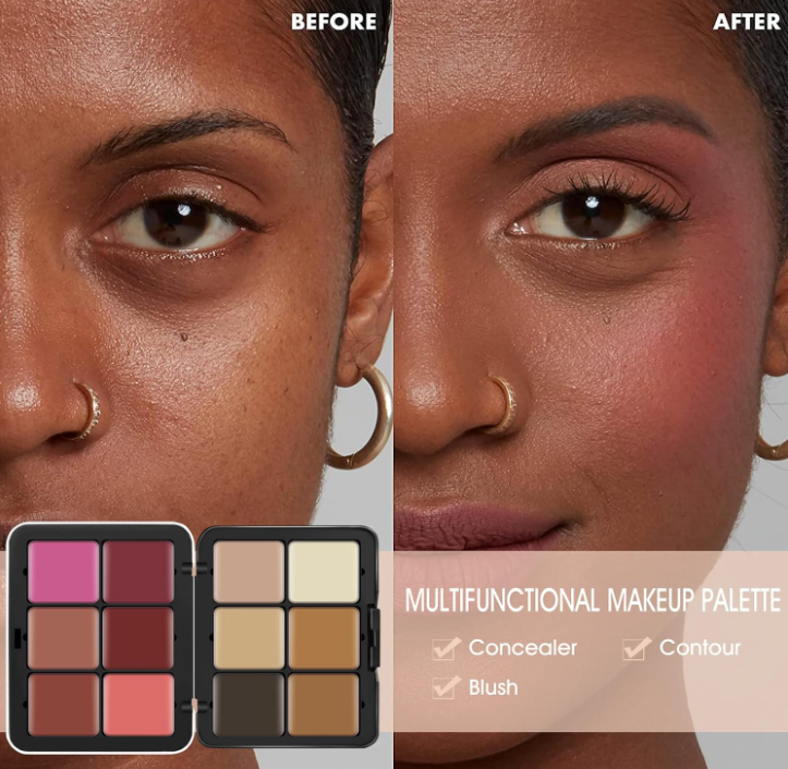 aleta de maquillaje en crema LSxia de 12 colores