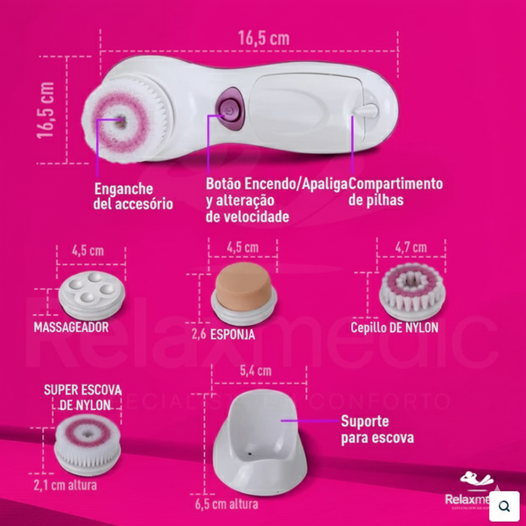 CEPILLO LIMPIADOR MASAJEADOR 5 EN 1